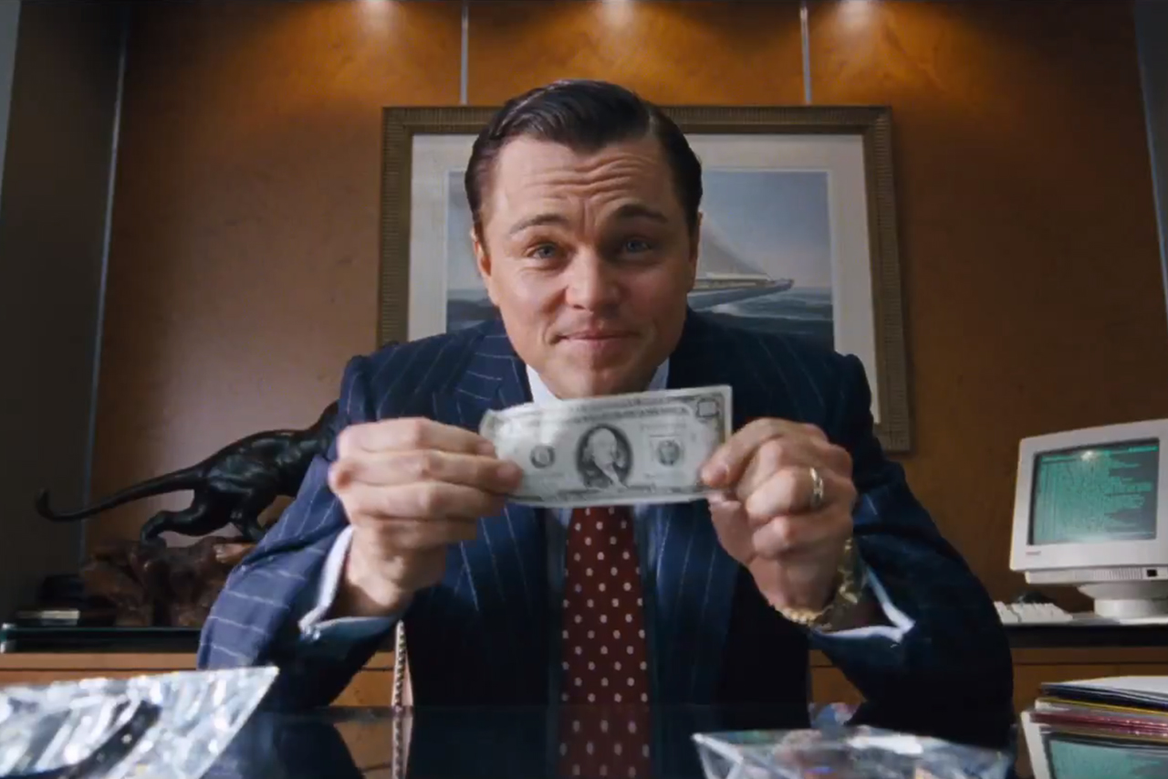 Wolf of wall street with money