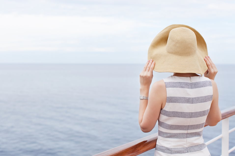 young woman at cruise ship
