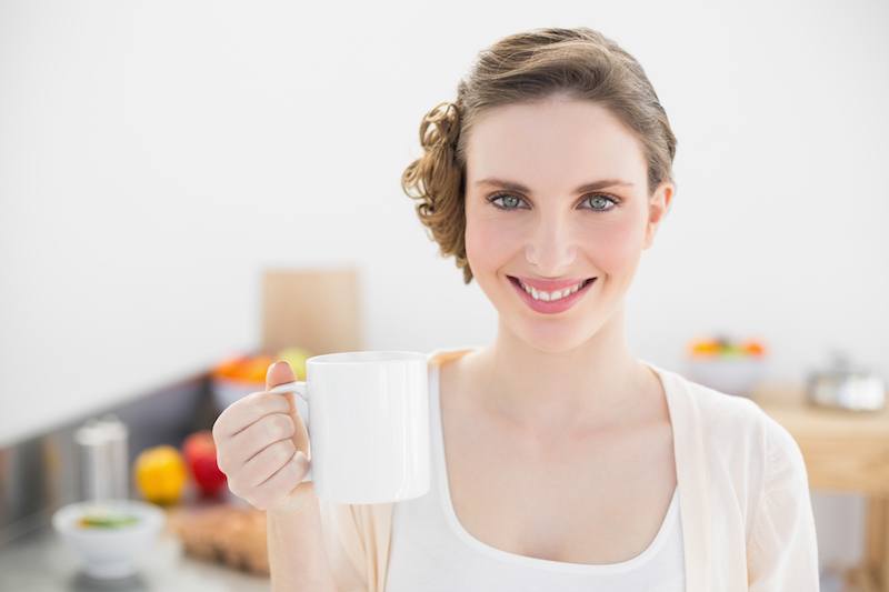 woman with mug
