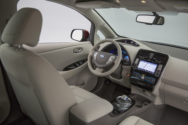 Interior shot of 2016 Nissan Leaf