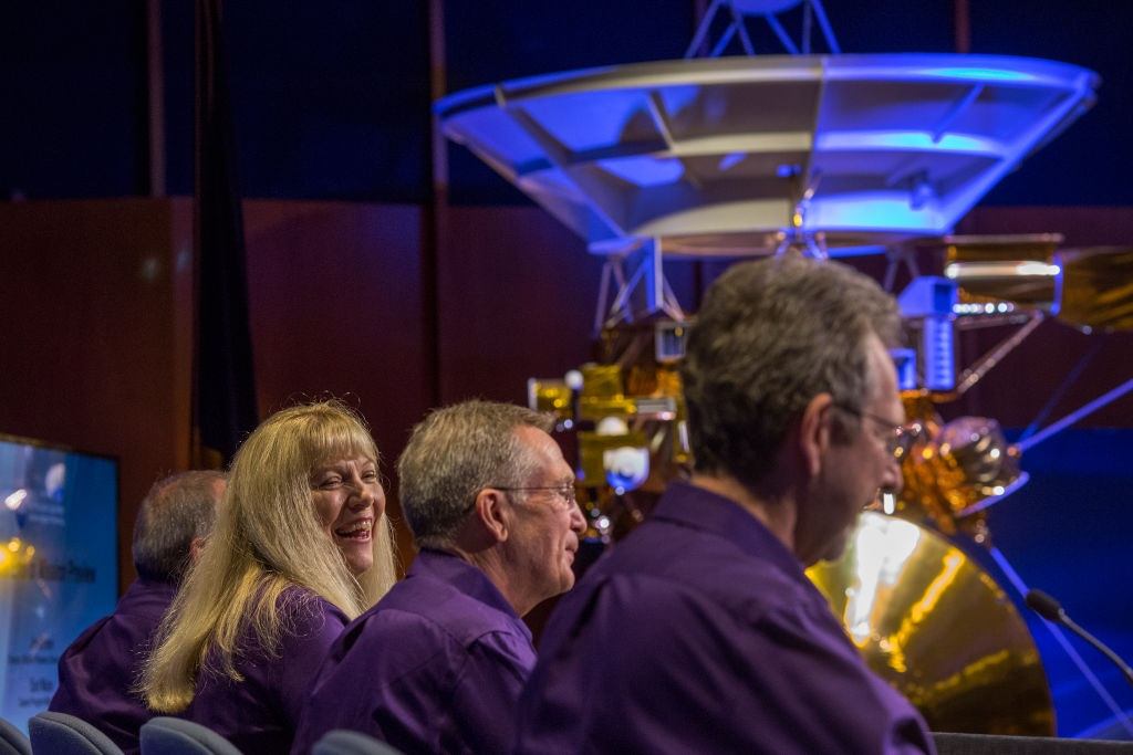 Cassini scientists address a news conference on Sept. 13, 2017 as the craft nears the end of its mission. Cassini scientists address a news conference on Sept. 13, 2017.