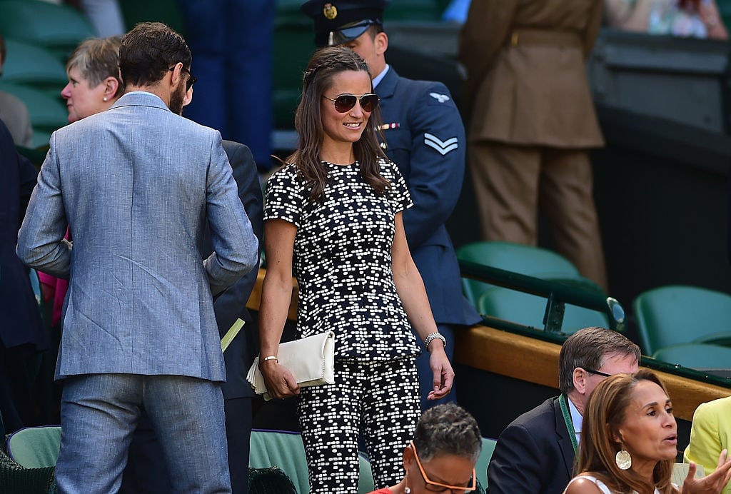 Pippa Middleton during day ten of the Wimbledon Lawn Tennis Championships at the All England Lawn Tennis and Croquet Club on July 9, 2015 in London, England. 
