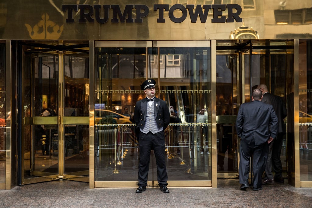 security in front of Trump tower