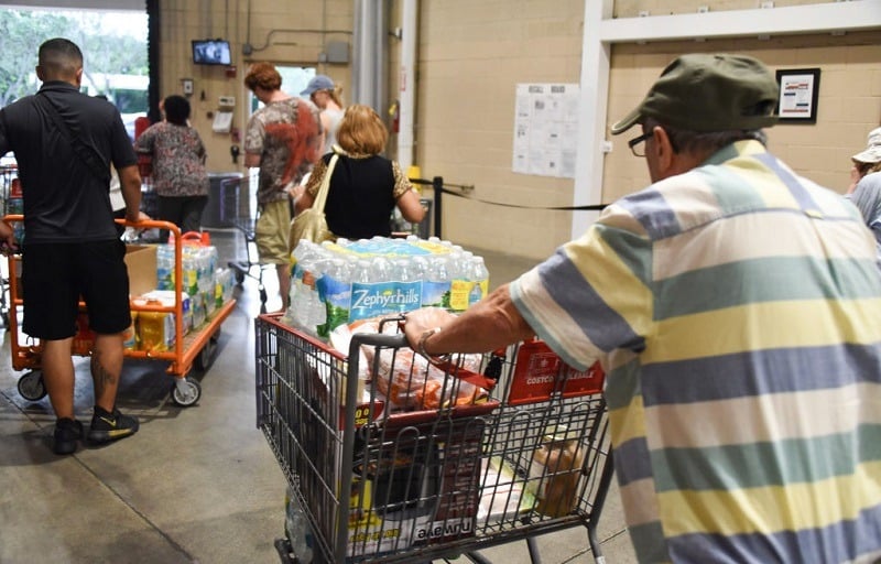 Shoppers at Costco