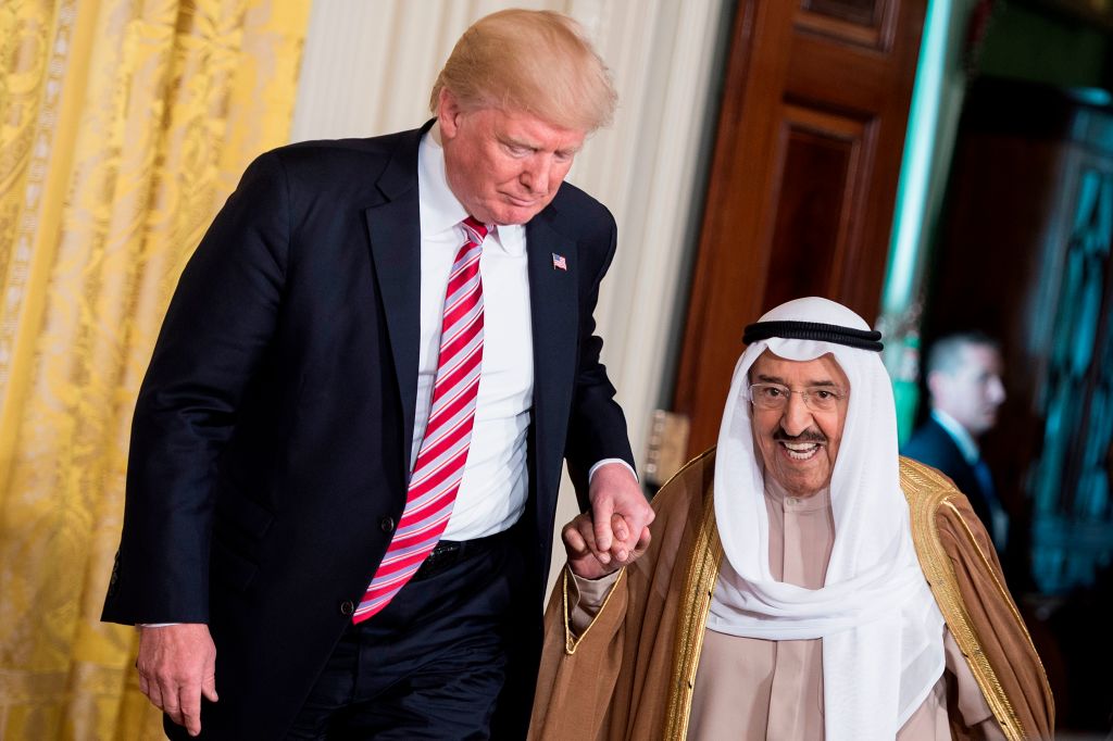 US President Donald Trump (L) and Kuwait's Emir Sheikh Sabah al-Ahmad Al-Sabah US President Donald Trump (L) and Kuwait's Emir Sheikh Sabah al-Ahmad Al-Sabah