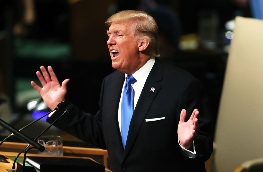 Trump speaking to the UN assembly