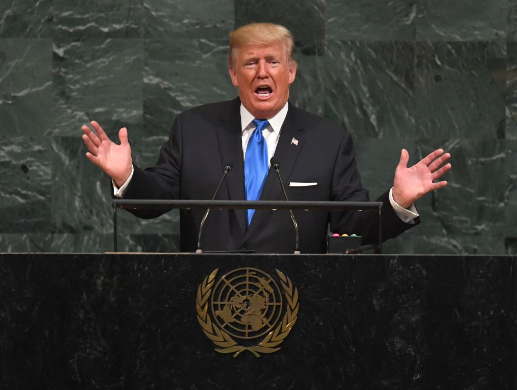 US President Donald Trump addresses the 72nd Annual UN General Assembly in New York 