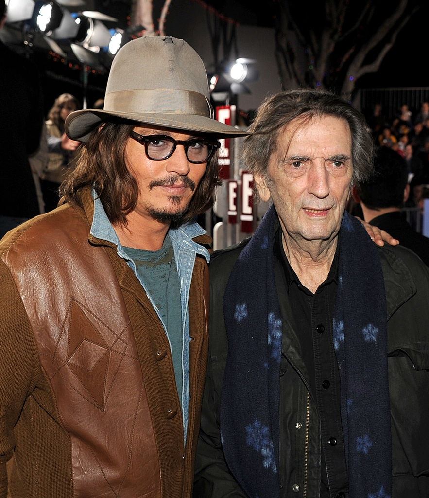 Johnny Depp and Harry Dean Stanton at premiere of Rango. Actors Johnny Depp and Harry Dean Stanton at Rango premiere.