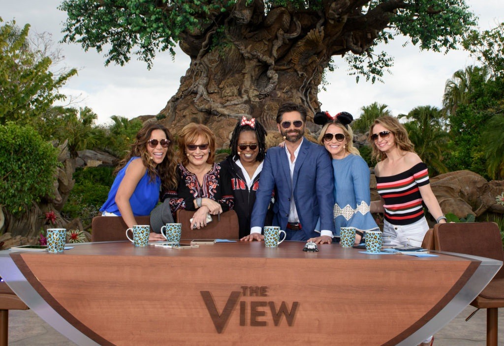 Jedediah Bila, her co-hosts from The View, and guest John Stamos Jedediah Bila, her co-hosts from The View, and guest John Stamos