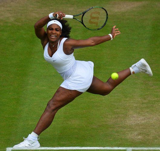 Serena Williams at the 2015 Wimbledon Championships. Serena Williams at the 2015 Wimbledon Championships.