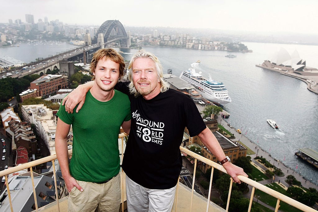 Richard Branson and son Sam at Four Seasons Hotel Richard Branson and Sam Branson