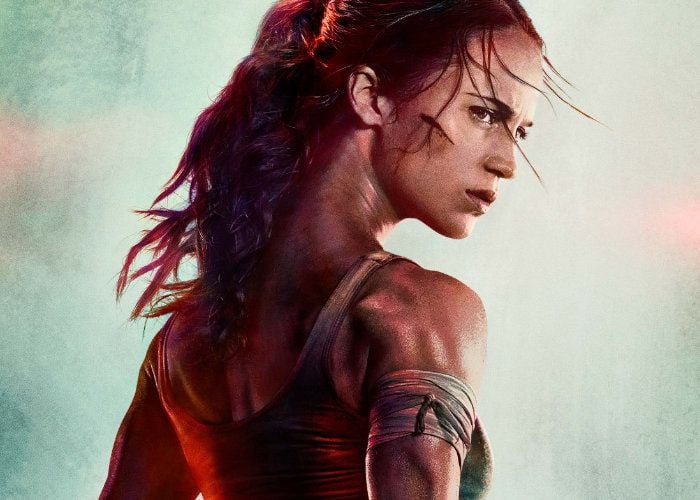 Alicia Vikander's Lara Croft looks over her right shoulder Alicia Vikander's Lara Croft looks over her right shoulder