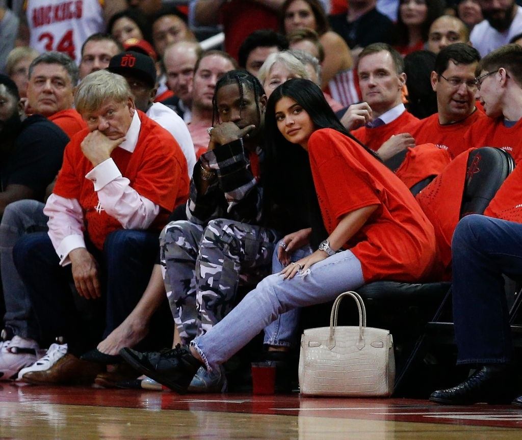 Travis Scott and Kylie Jenner at the NBA Playoffs. Travis Scott and Kylie Jenner at the NBA Playoffs.