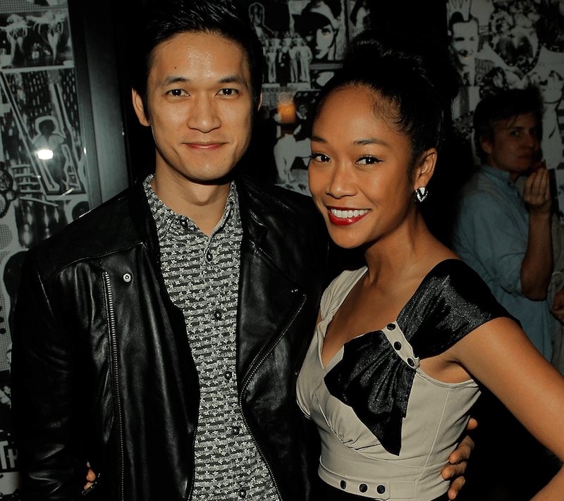  Harry Shum and Shelby Rabara attend the L.A. Dance Project's VIP Reception at The Ace Hotel Theater on February 20, 2014