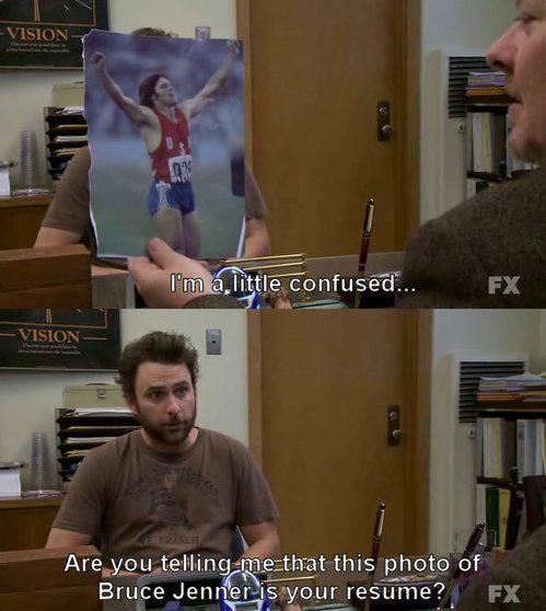 Charlie at a job interview