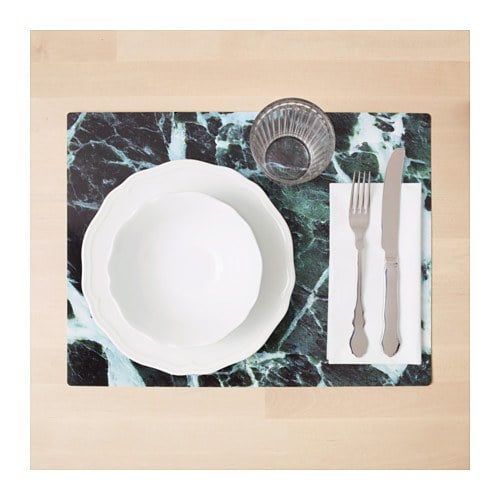 Ikea green marble placemat