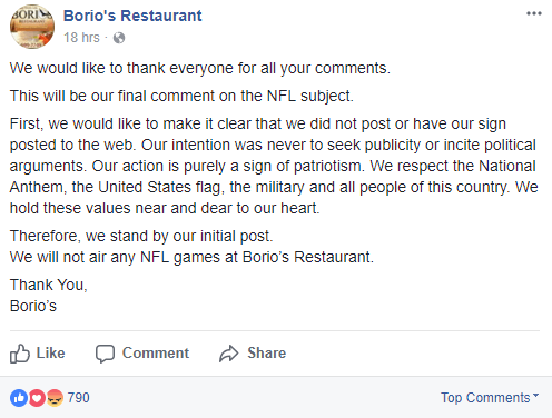 Borino's Restaurant post
