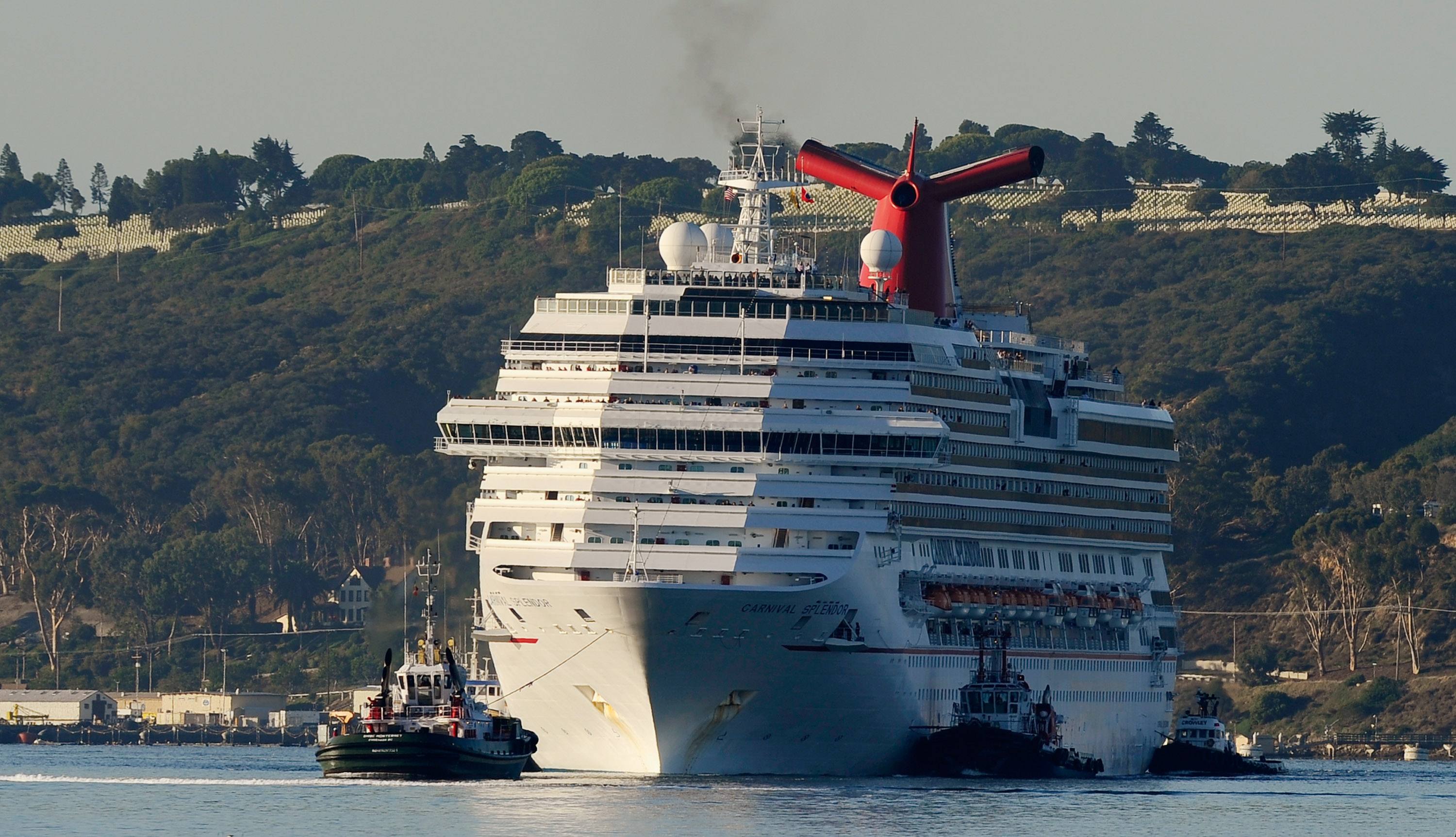 Stranded cruise ship fire