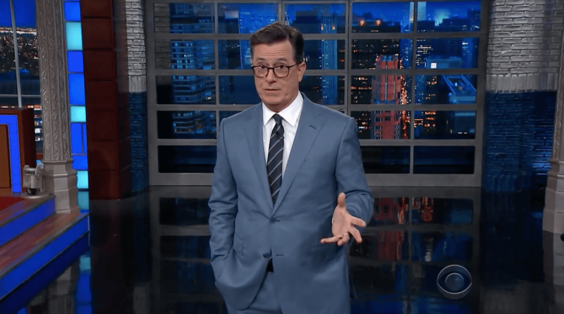 Stephen Colbert delivers his monologue on The Late Show