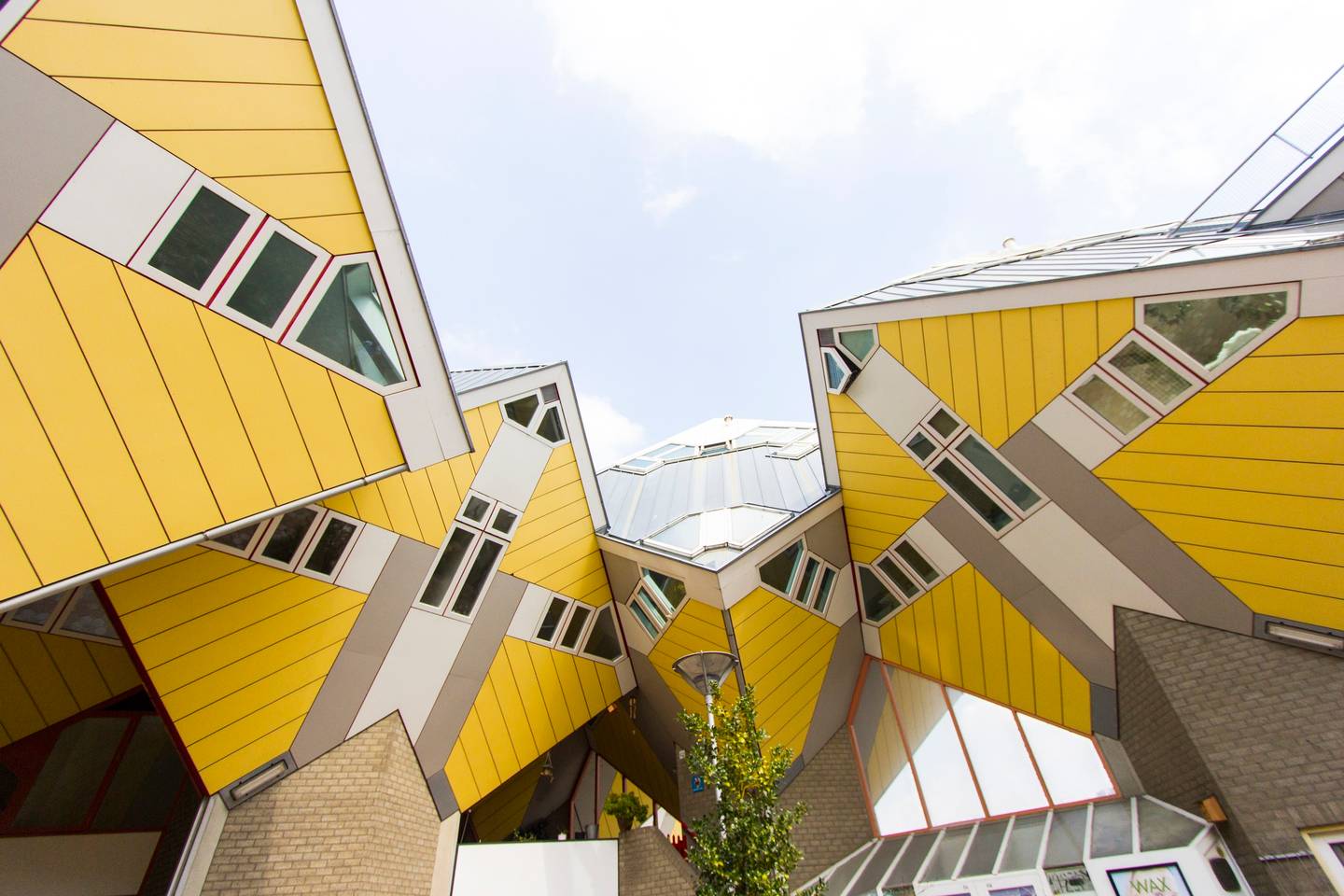 Yellow cube houses