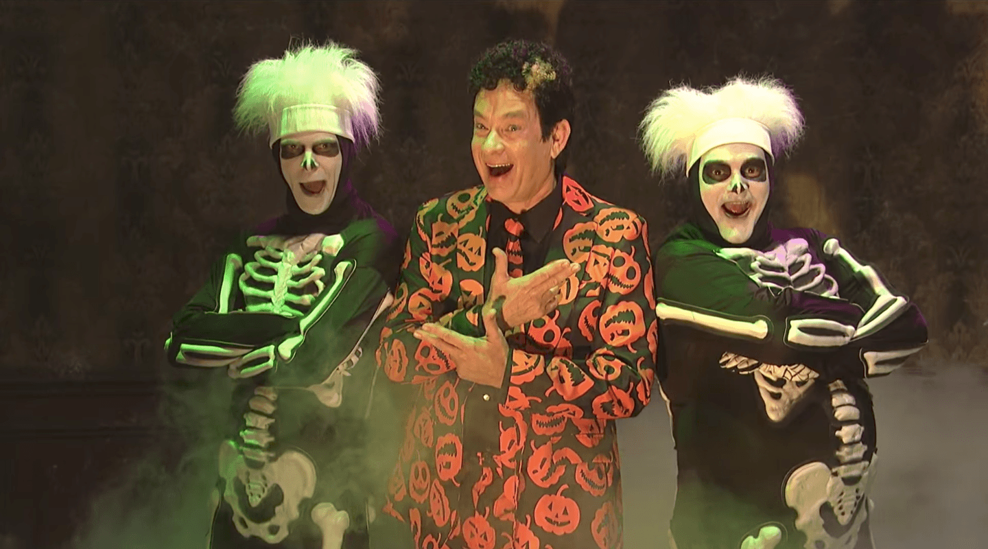 Tom Hanks as David S. Pumpkins on Saturday Night Live Tom Hanks as David Pumpkins on Saturday Night Live.