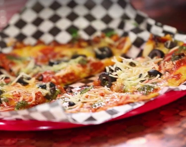 Fried cheese pizza diner's drive-ins dives