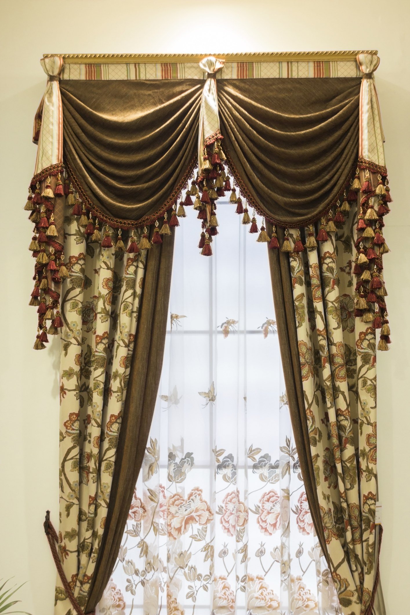 Heavy drapery with valance