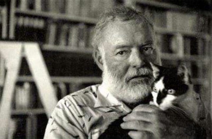 Ernest Hemingway and his cat