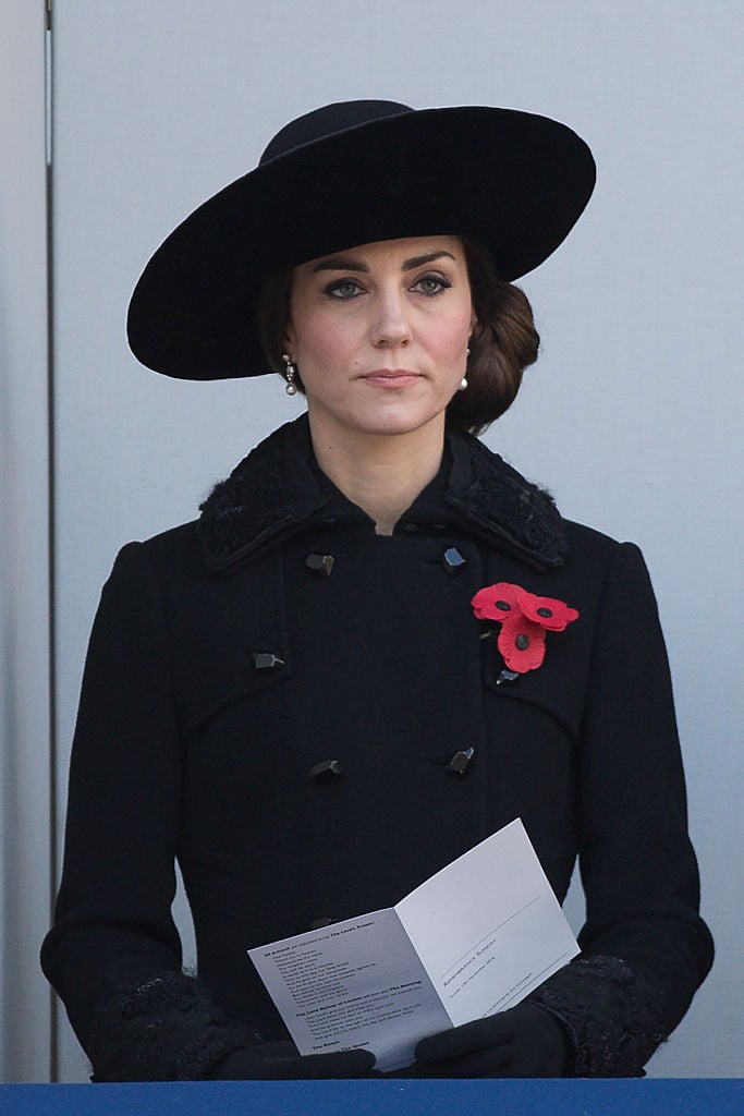 Kate Middleton in black peacoat