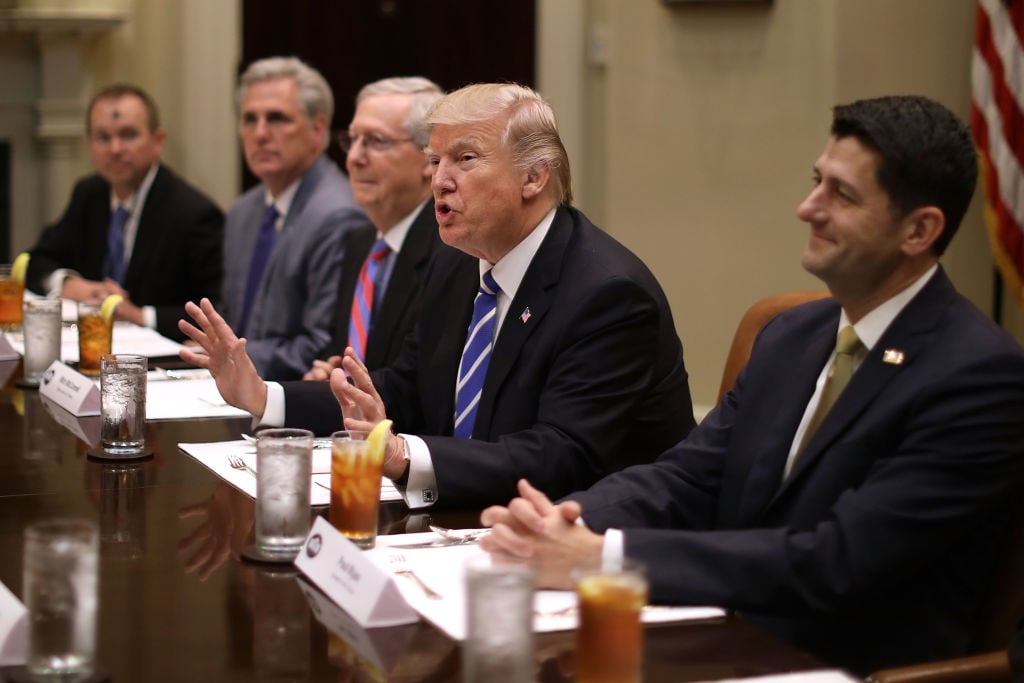 Trump with majority leaders Trump with majority leaders