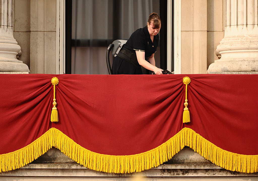 Woman cleaning Buckingham Palace