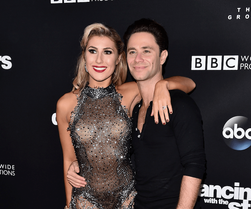 Sasha Farber and Emma Slater pose together at a DWTS event