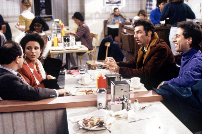 Jason Alexander, Julia Louis-Dreyfus, Michael Richards, and Jerry Seinfeld in Seinfeld