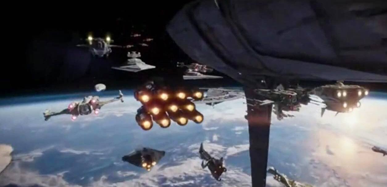 The Ghost seen flying in the sky with other ships. The Ghost seen flying in the sky with other ships.