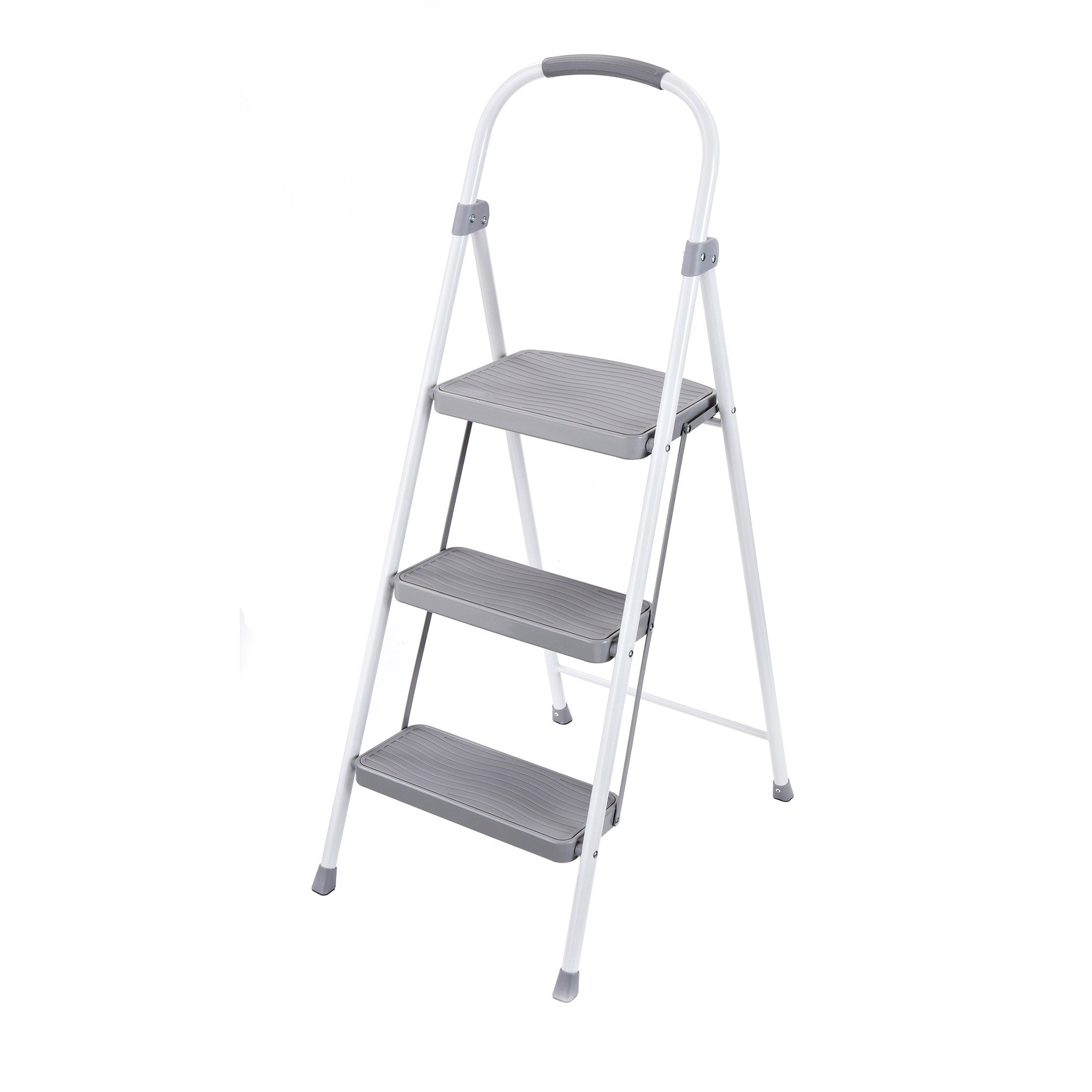 Silver steel step ladder