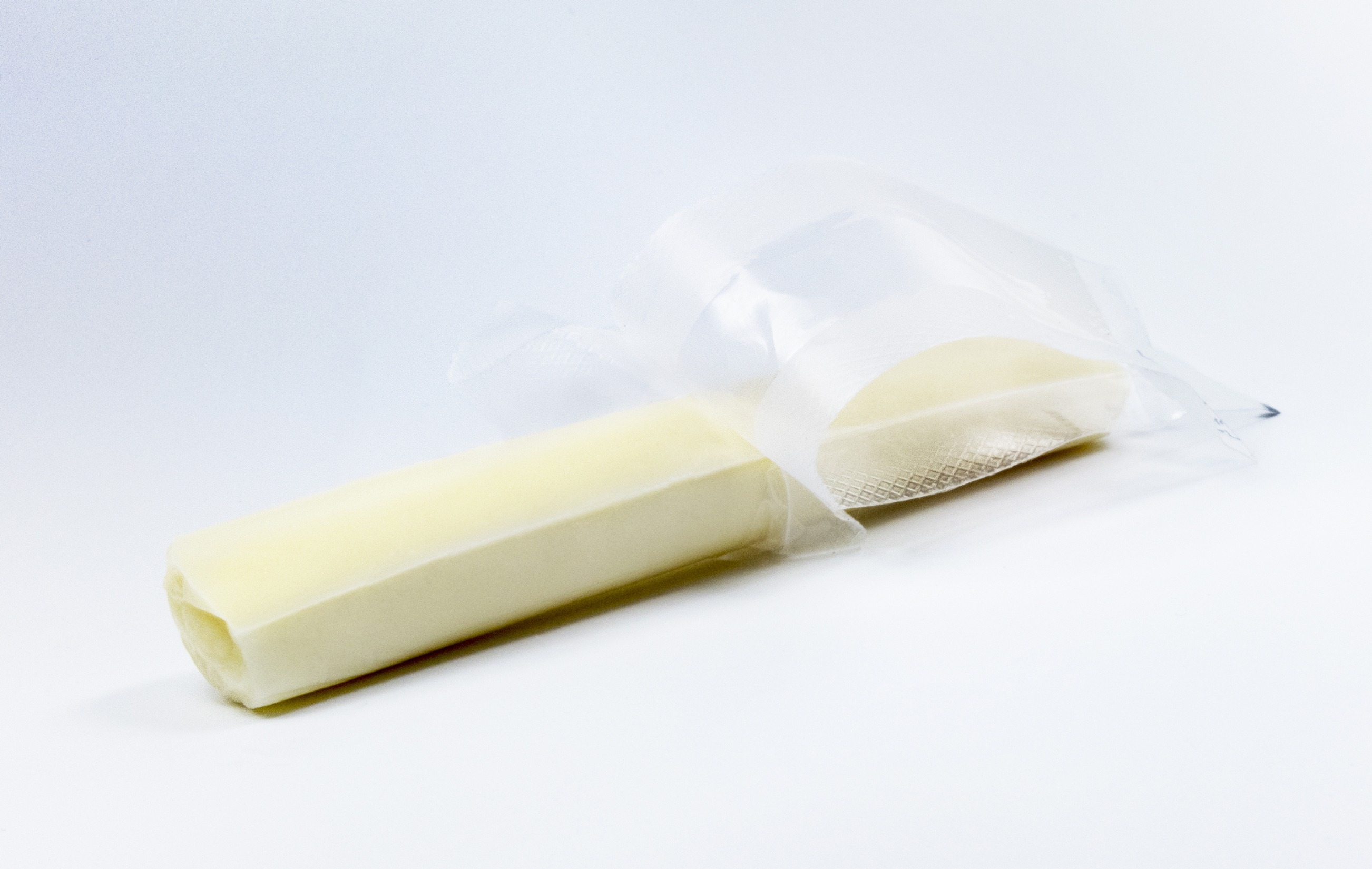 String cheese on white background
