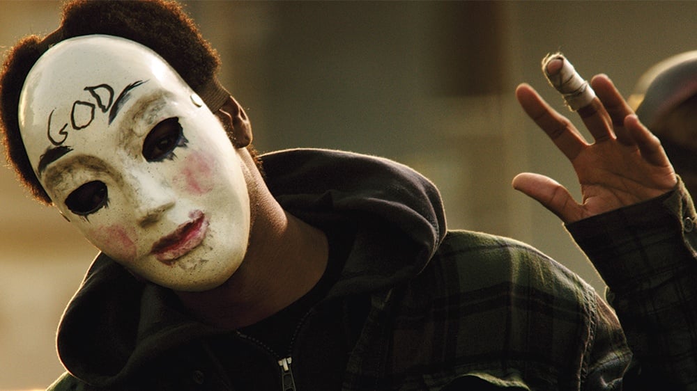 A Purge participant in The Purge: Anarchy. The Purge: Anarchy
