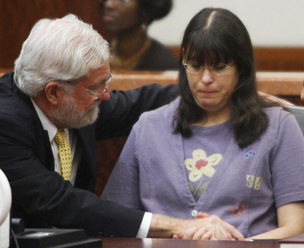 Andrea Yates sits with her attorney after the "not guilty by reason of insanity" verdict