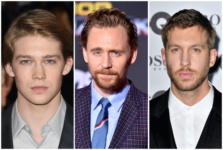A collage featuring Joe Alwyn, Tom Hiddleston and Calvin Harris. A collage featuring Joe Alwyn, Tom Hiddleston and Calvin Harris.