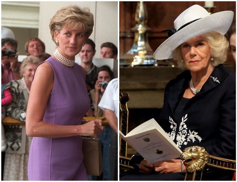 Left: Princess Diana in Australia in 1996 | Patrick Riviere/Getty Images, Right: Camilla, Duchess of Cornwall in 2017 