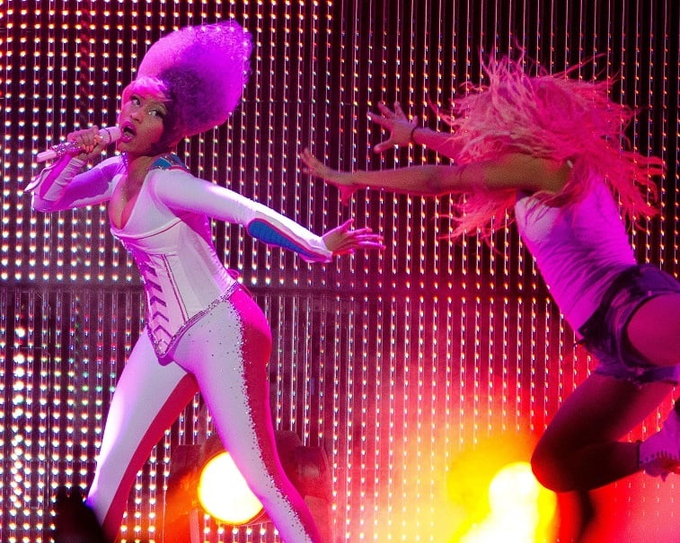 Nicki Minaj performing on stage Nicki Minaj performing on stage