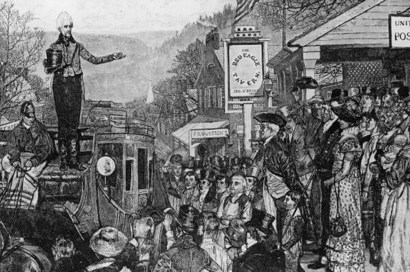 black and white drawing of andrew jackson and a crowd black and white drawing of andrew jackson and a crowd
