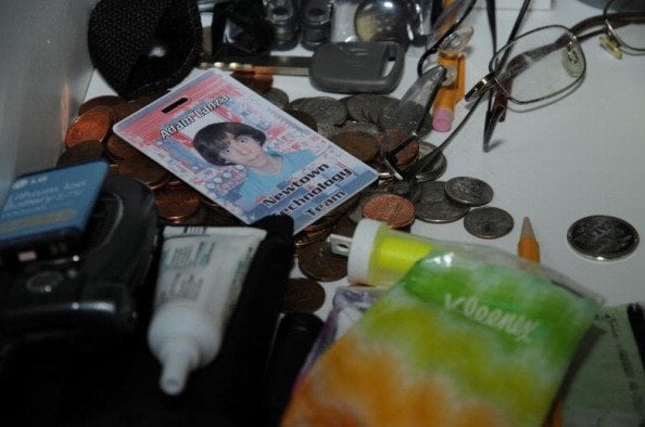 adam lanza's school ID in a jumble of bottles, coins, keys, glasses adam lanza's school ID in a jumble of bottles, coins, keys, glasses