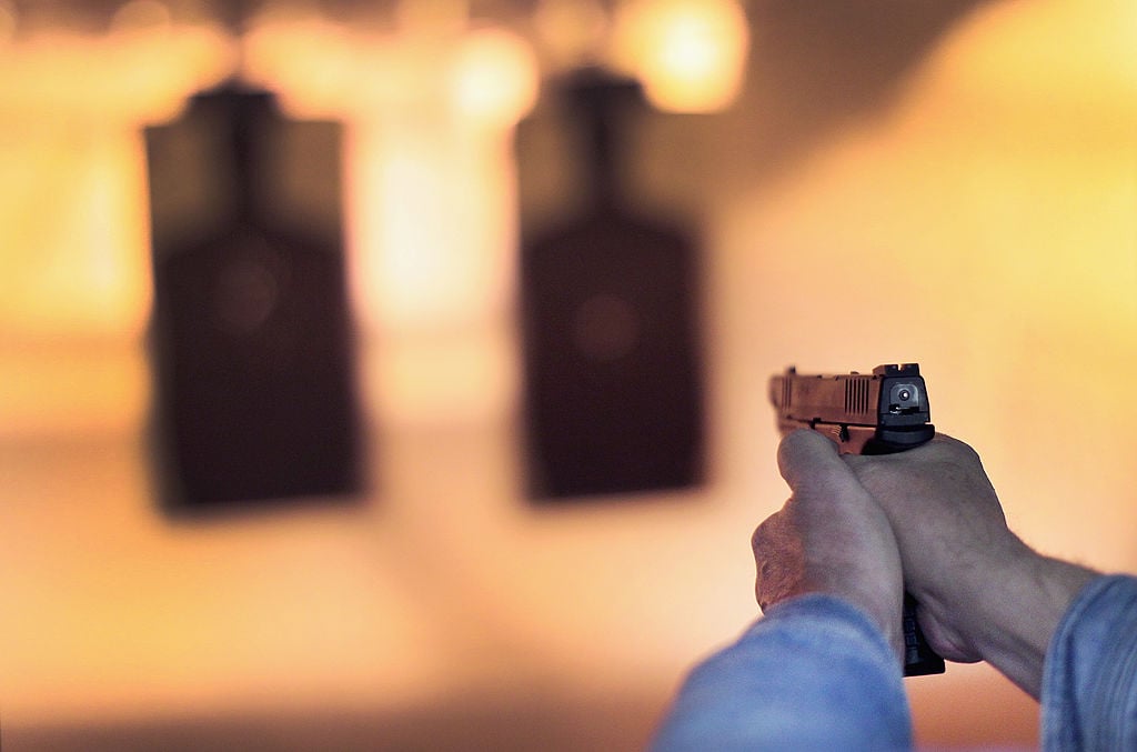 gun range shooter practicing