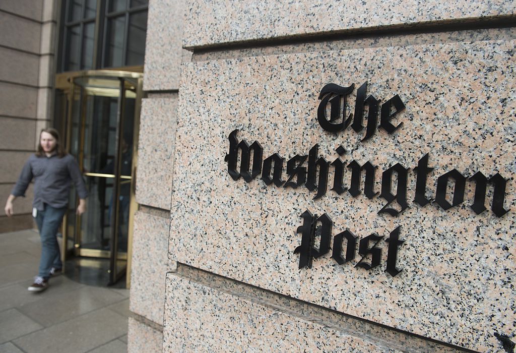 The Washington Post building sign
