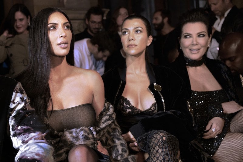 Kim Kardashian, Kourtney Kardashian and Kris Jenner attend the Off-white 2017 Spring/Summer ready-to-wear collection fashion show