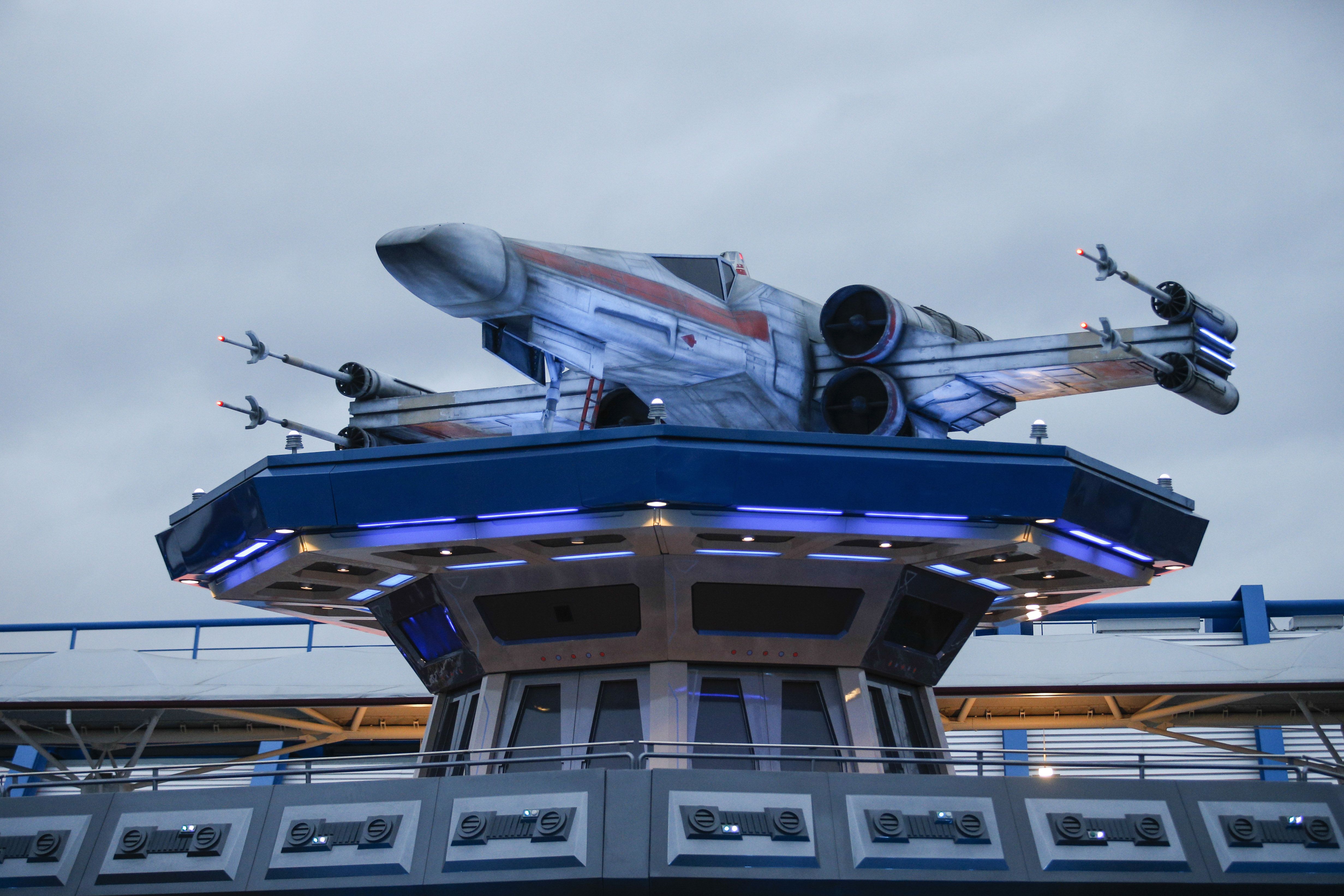 A photo taken on March 20, 2017 shows the park's new attraction Star Tours : The Adventures Continue A photo taken on March 20, 2017 shows the park's new attraction Star Tours : The Adventures Continue