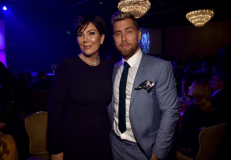 Kris Jenner and Lance Bass pose for cameras Kris Jenner and Lance Bass pose for cameras