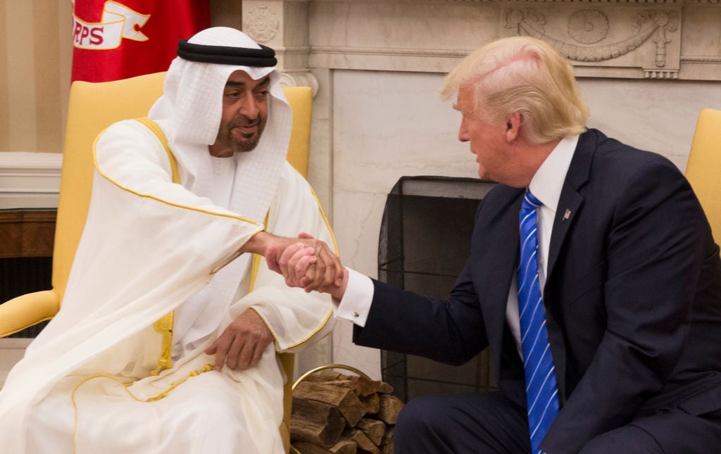 Mohammad bin Zayed Al Nahyan of Abu Dhabi in the Oval Office of the White House.