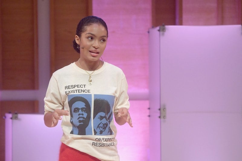 Actress Yara Shahidi speaks onstage during Glamour's "The Girl Project" Actress Yara Shahidi speaks onstage during Glamour's "The Girl Project"